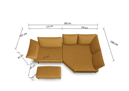 W.SCHILLIG Ecksofa bonnie 16660 Stoff W82/71 honey