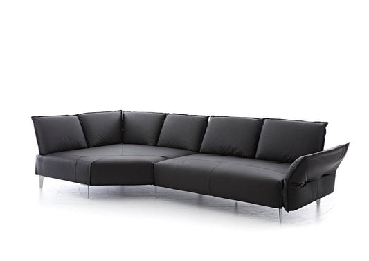 W.SCHILLIG Ecksofa bonnie 16660 Leder Z59/99 schwarz - Komfortmöbel24