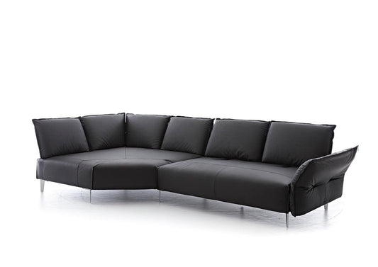 W.SCHILLIG Ecksofa bonnie 16660 Leder Z59/99 schwarz - Komfortmöbel24