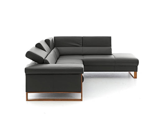 W.SCHILLIG Ecksofa finn 20974 Leder Z59/99 schwarz - Komfortmöbel24
