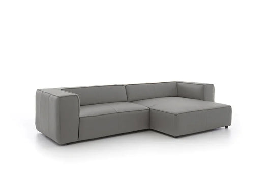 W.SCHILLIG Longchair around-the-block 18050 Leder Z66/22 elephant - Komfortmöbel24