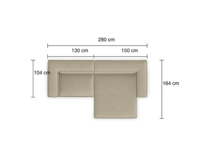 W.SCHILLIG Longchair around-the-block 18050 (B=280 cm) Leder Z73/21 stone