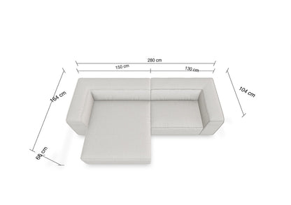 W.SCHILLIG Longchair around-the-block 18050 (B=280 cm) Leder Z73/42 white
