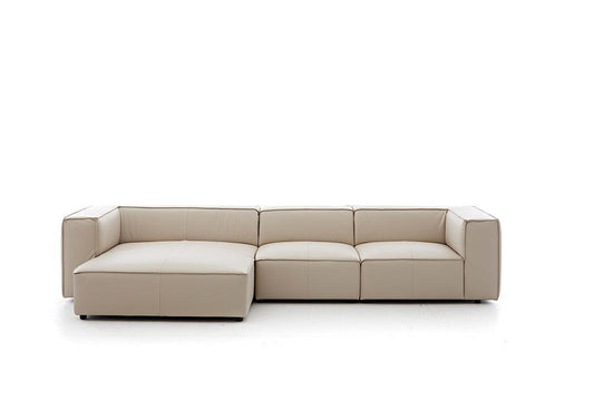 W.SCHILLIG Longchair around-the-block 18050 Leder Z59/20 eisgrau - Komfortmöbel24