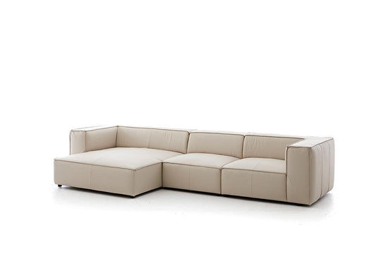 W.SCHILLIG Longchair around-the-block 18050 Leder Z59/20 eisgrau - Komfortmöbel24