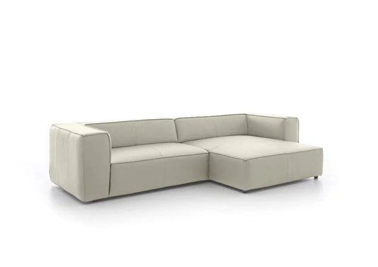 W.SCHILLIG Longchair around-the-block 18050 Leder Z59/22 grau - Komfortmöbel24