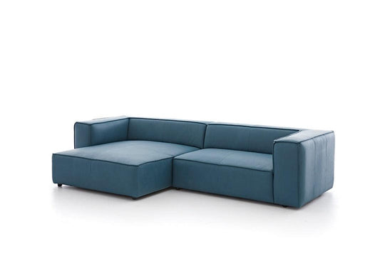 W.SCHILLIG Longchair around-the-block 18050 Leder Z69/29 ocean blue - Komfortmöbel24