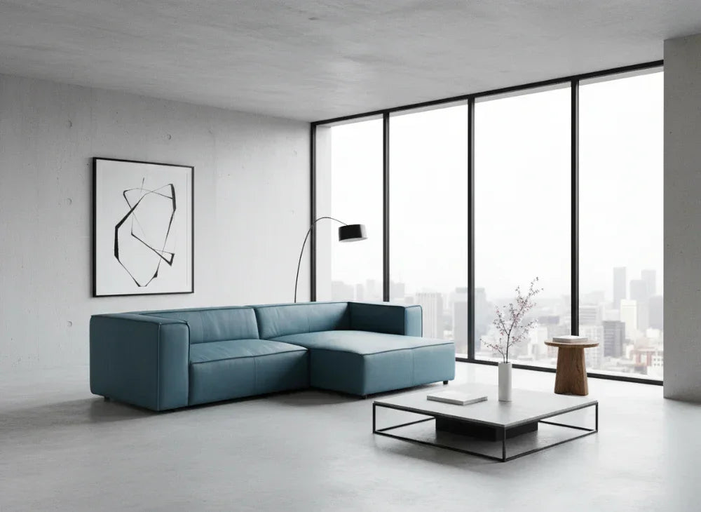W.SCHILLIG Longchair around-the-block 18050 (B=300 cm) Leder Z69/27 blue