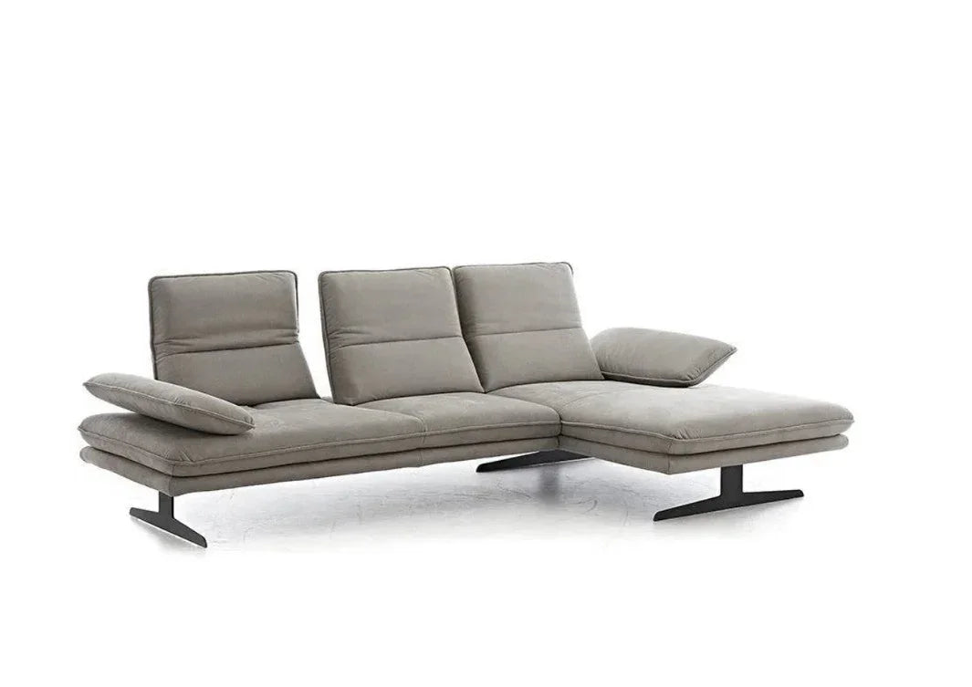 W.SCHILLIG Bundle Longchair broadway 16777 (B=271 cm) Stoff S37/21 grey inkl. Hocker und Kissen