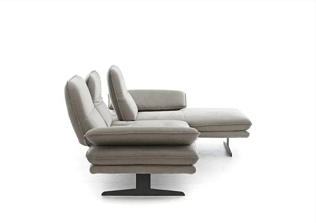 W.SCHILLIG Bundle Longchair broadway 16777 (B=271 cm) Stoff S37/21 grey inkl. Hocker und Kissen