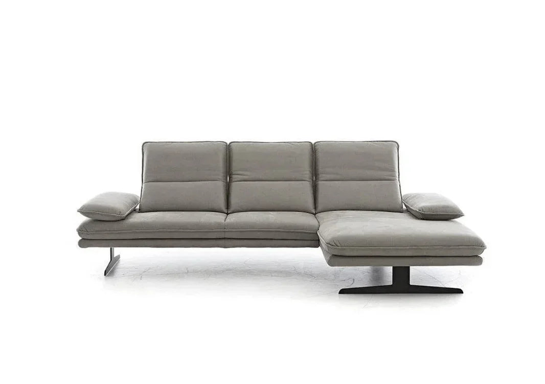 W.SCHILLIG Bundle Longchair broadway 16777 (B=271 cm) Stoff S37/21 grey inkl. Hocker und Kissen