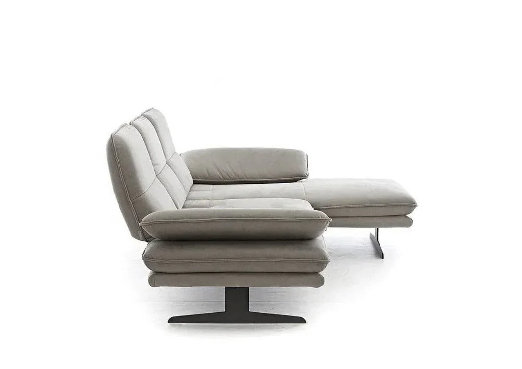 W.SCHILLIG Bundle Longchair broadway 16777 (B=271 cm) Stoff S37/21 grey inkl. Hocker und Kissen