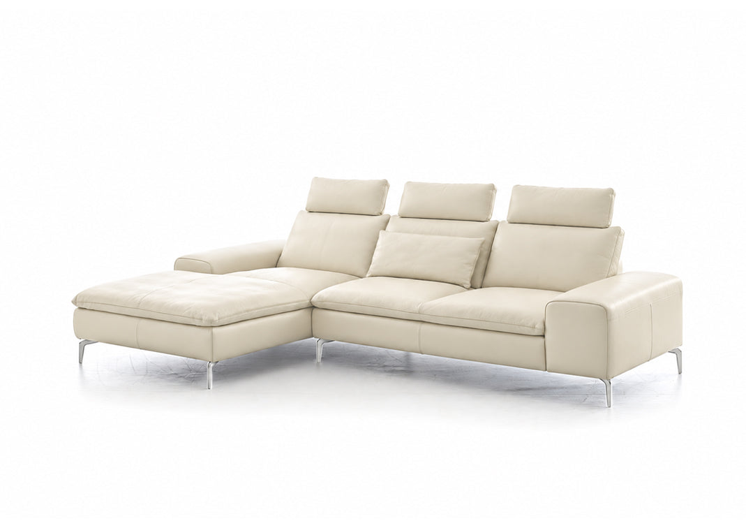 W.SCHILLIG Longchair valentinoo 16540 (B=319 cm) Leder Z73/44 elfenbein