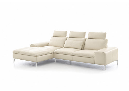 W.SCHILLIG Longchair valentinoo 16540 (B=319 cm) Leder Z73/44 elfenbein