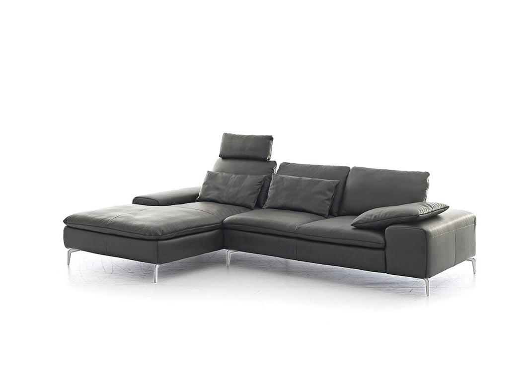 W.SCHILLIG Longchair valentinoo 16540 Leder Z73/95 graphit - Komfortmöbel24