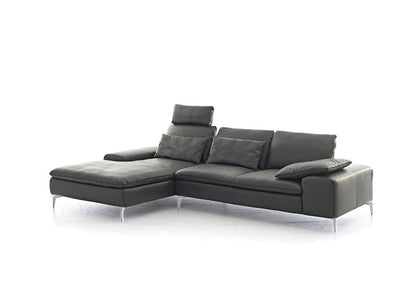 W.SCHILLIG Longchair valentinoo 16540 Leder Z73/95 graphit - Komfortmöbel24