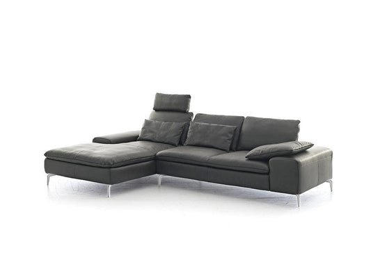 W.SCHILLIG Longchair valentinoo 16540 Leder Z73/95 graphit - Komfortmöbel24