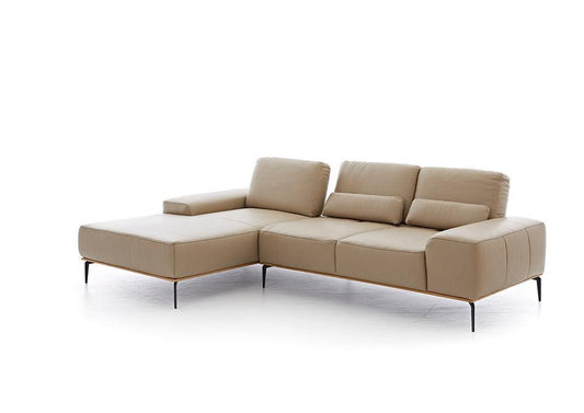 W.SCHILLIG Longchair run 16555 Leder Z73/21 stone - Komfortmöbel24