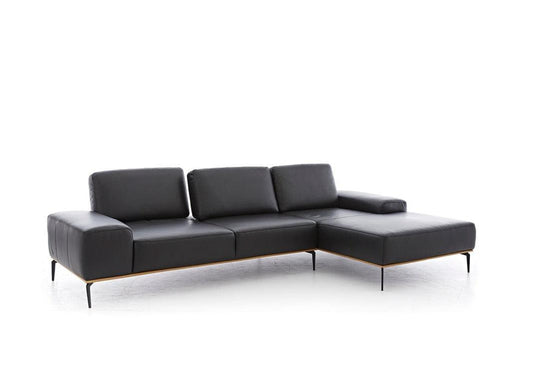 W.SCHILLIG Longchair run 16555 Leder Z73/99 schwarz - Komfortmöbel24