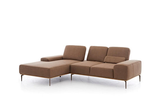 W.SCHILLIG Longchair run 16555 Stoff S37/54 chocolate - Komfortmöbel24