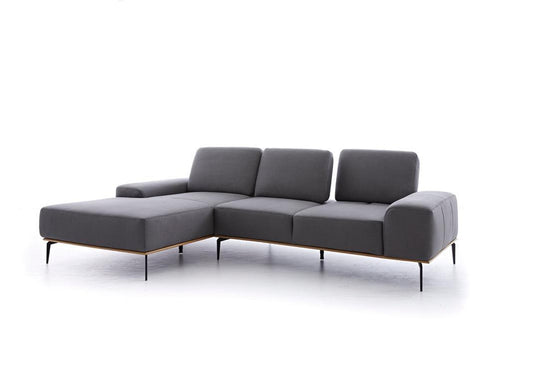 W.SCHILLIG Longchair run 16555 Stoff S37/95 anthracite - Komfortmöbel24