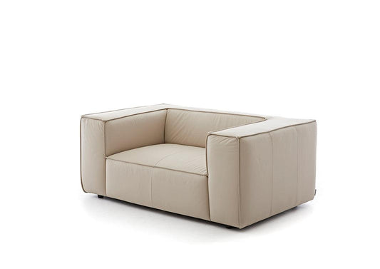 W.SCHILLIG Loveseat around-the-block 18050 M100 Leder Z59/20 eisgrau - Komfortmöbel24