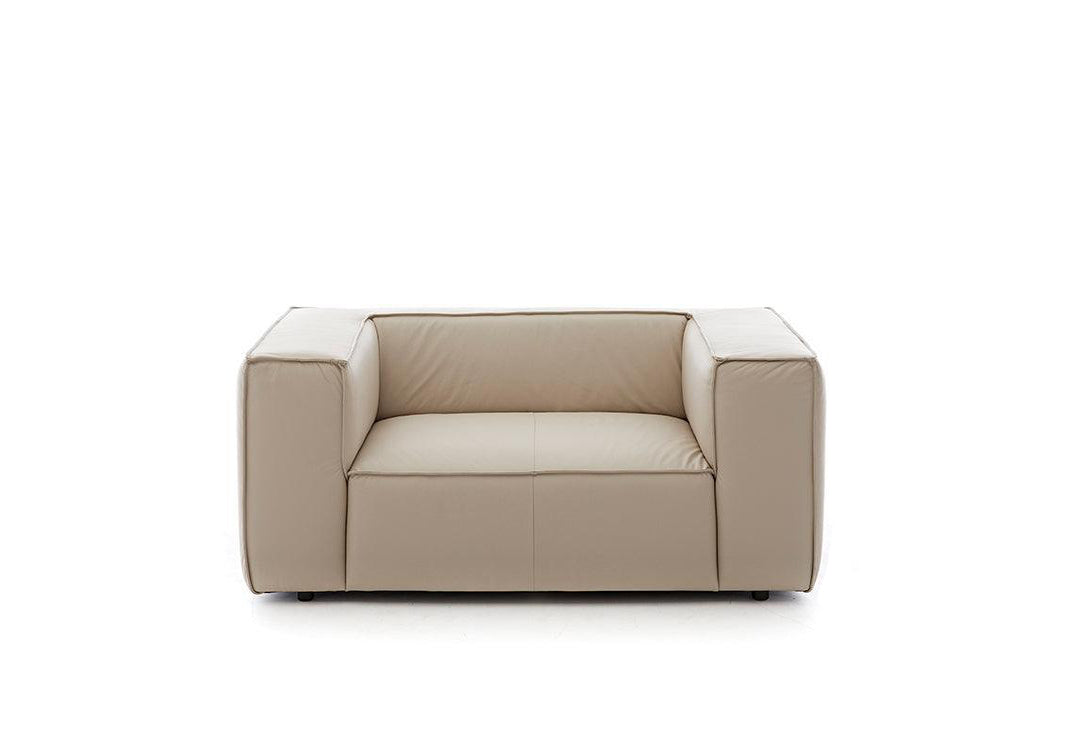W.SCHILLIG Loveseat around-the-block 18050 M80 Leder Z59/20 eisgrau