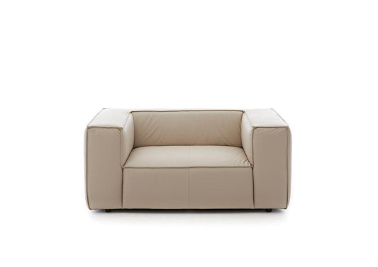 W.SCHILLIG Loveseat around-the-block 18050 M80 Leder Z59/20 eisgrau