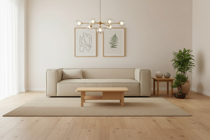 W.SCHILLIG Sofa around-the-block 18050 N100 Leder Z59/20 eisgrau