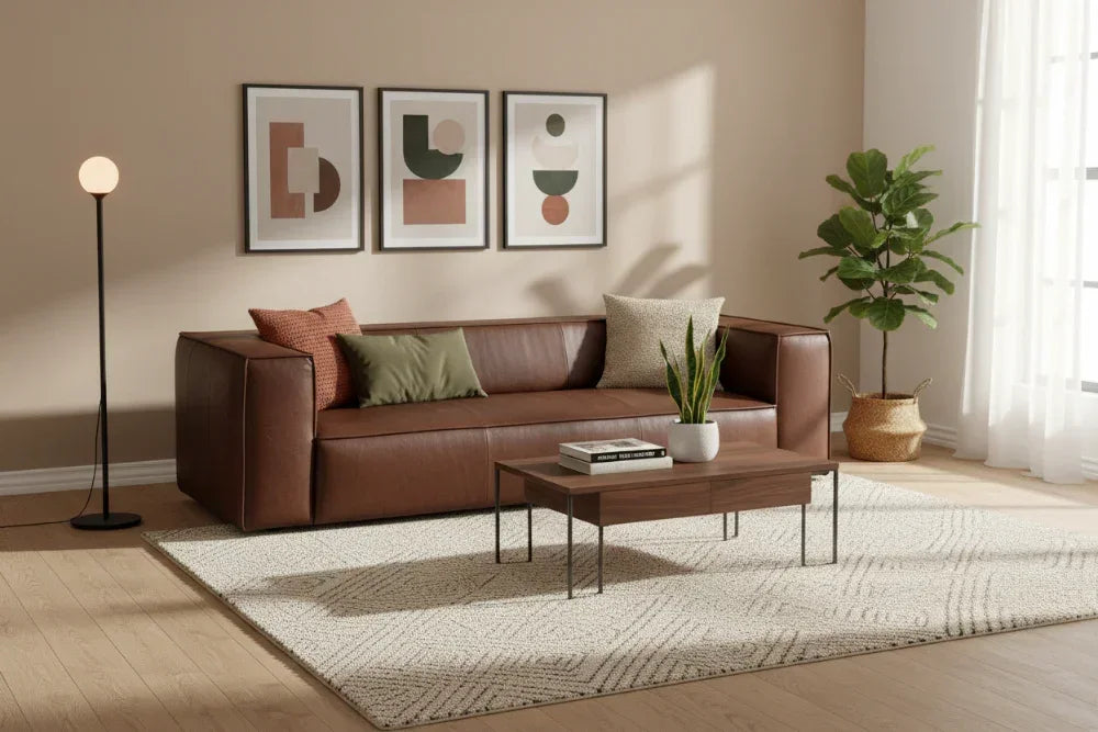 W.SCHILLIG Sofa around-the-block 18050 N100 Leder Z83/54 chocolate