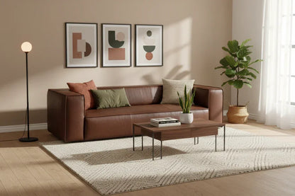 W.SCHILLIG Sofa around-the-block 18050 N100 Leder Z83/54 chocolate