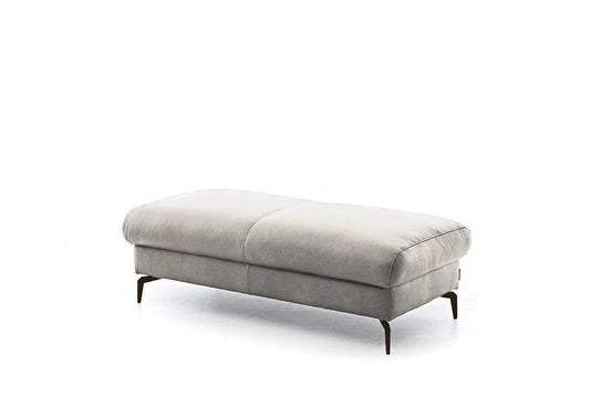 W.SCHILLIG Hocker piedroo 21156 G140 Leder Z69/22 light grey - Komfortmöbel24