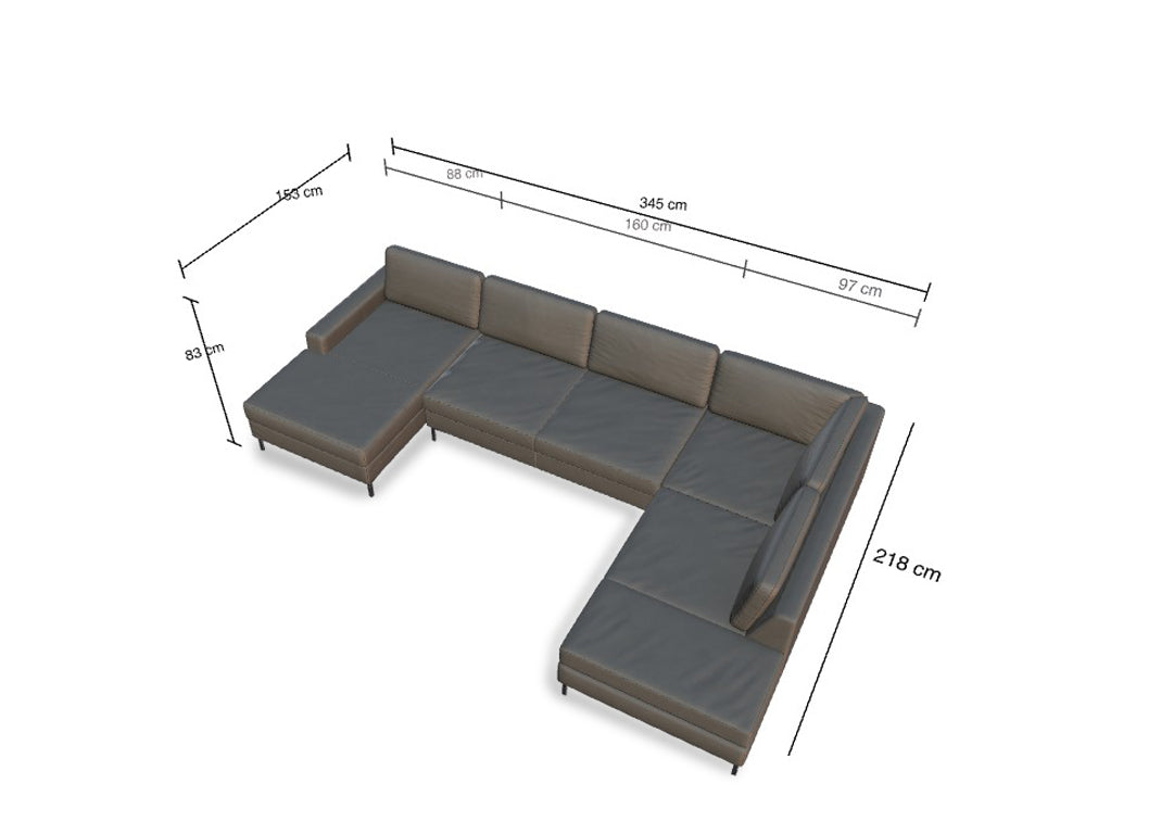 W.SCHILLIG Ecksofa aleXx 22850 Leder Z77/20 cloud