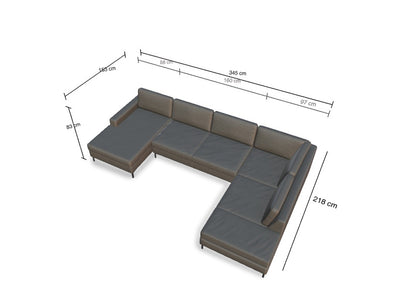 W.SCHILLIG Ecksofa aleXx 22850 Leder Z77/20 cloud
