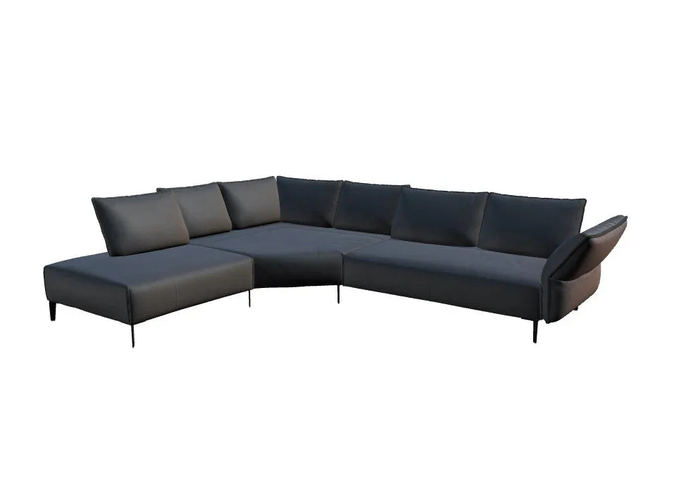 W.SCHILLIG Ecksofa bonnie 16660 Leder Z77/95 graphite - Komfortmöbel24