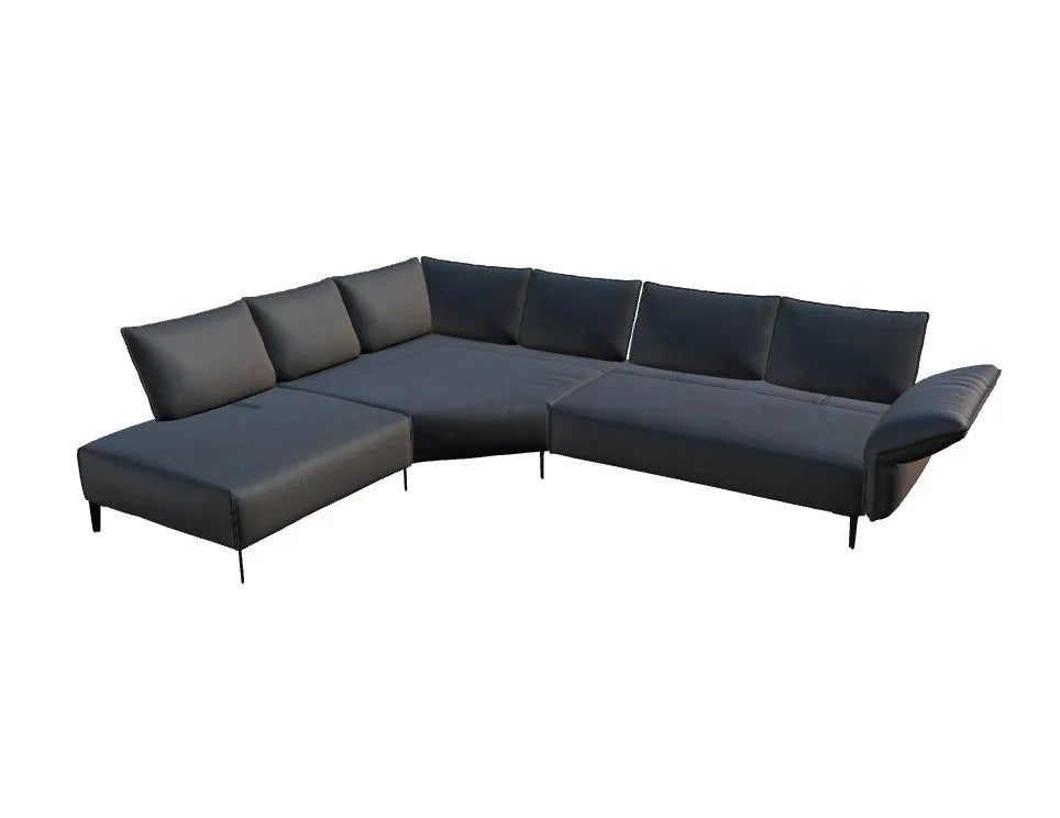 W.SCHILLIG Ecksofa bonnie 16660 Leder Z77/95 graphite - Komfortmöbel24