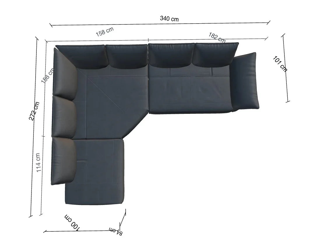 W.SCHILLIG Ecksofa bonnie 16660 Leder Z77/95 graphite - Komfortmöbel24