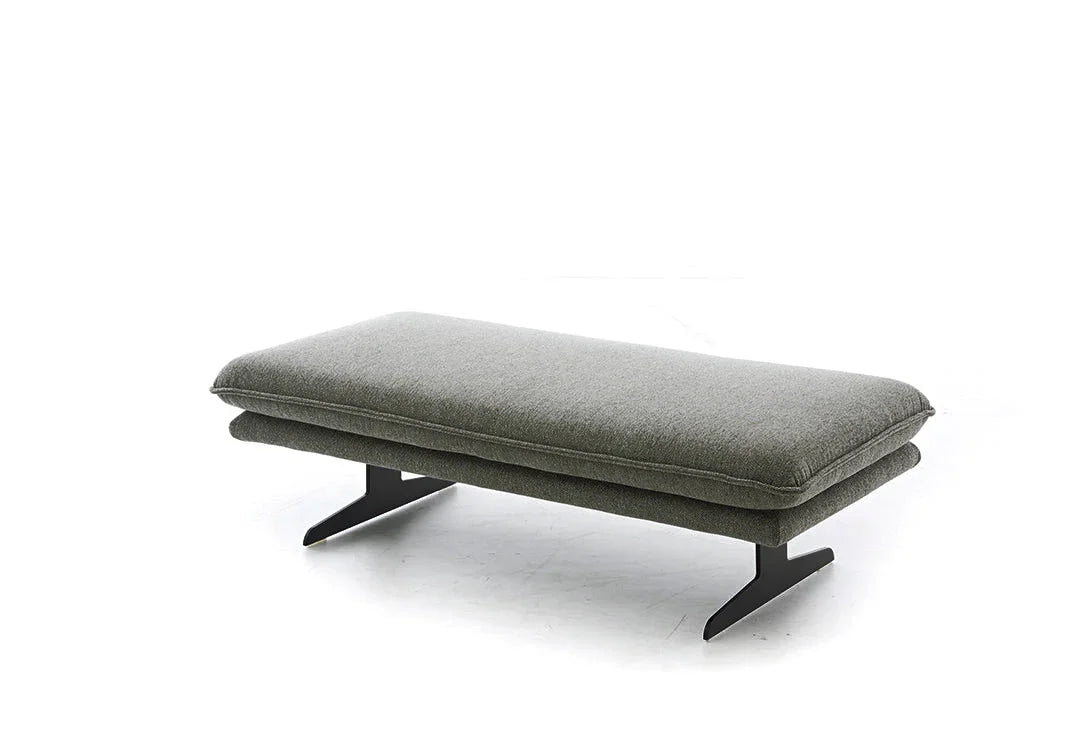 W.SCHILLIG Bundle Longchair broadway 16777 (B=291 cm) Stoff R66/94 grey inkl. Hocker G120 + 2 Kissen