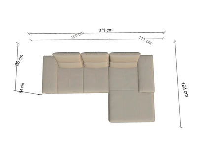 W.SCHILLIG Longchair broadway 16777 (B 271 cm) Leder Z73/21 stone - Komfortmöbel24