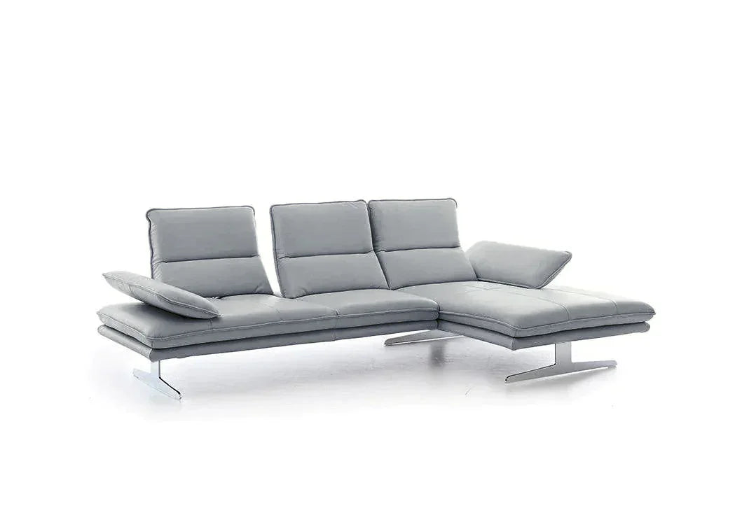 W.SCHILLIG Longchair broadway 16777 (B 291 cm) Leder Z69/22 light grey