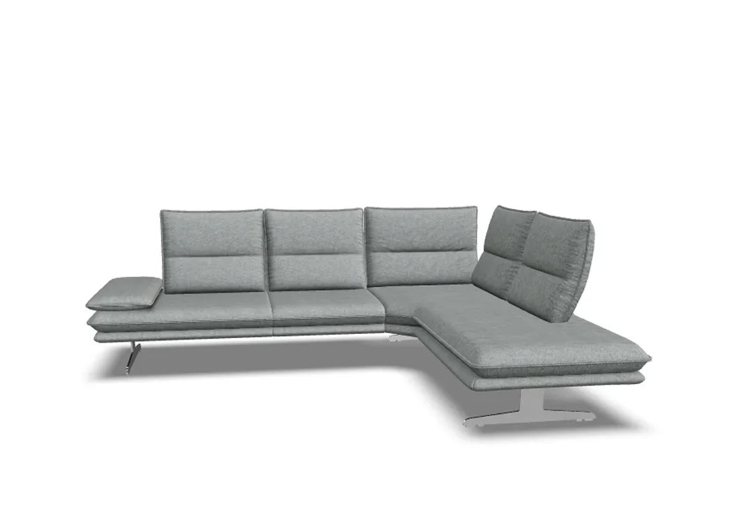 W.SCHILLIG Ecksofa broadway 16777 (B=284 cm) Stoff O10/22 silver inkl. Hocker G70