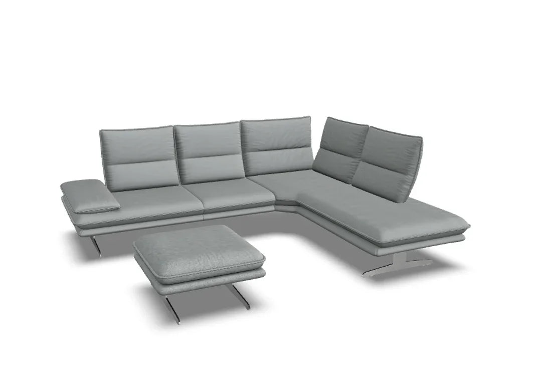W.SCHILLIG Ecksofa broadway 16777 (B=284 cm) Stoff O10/22 silver inkl. Hocker G70