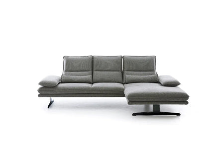 W.SCHILLIG Bundle Longchair broadway 16777 (B=291 cm) Stoff R66/94 grey inkl. Hocker G120 + 2 Kissen