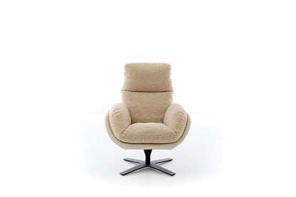 W.SCHILLIG Einzelsessel/Funktionssessel cloud9 - 31800 MD Leder/Stoff Kombi Z73/44 elfenbein V67/44 ivory mit Hocker