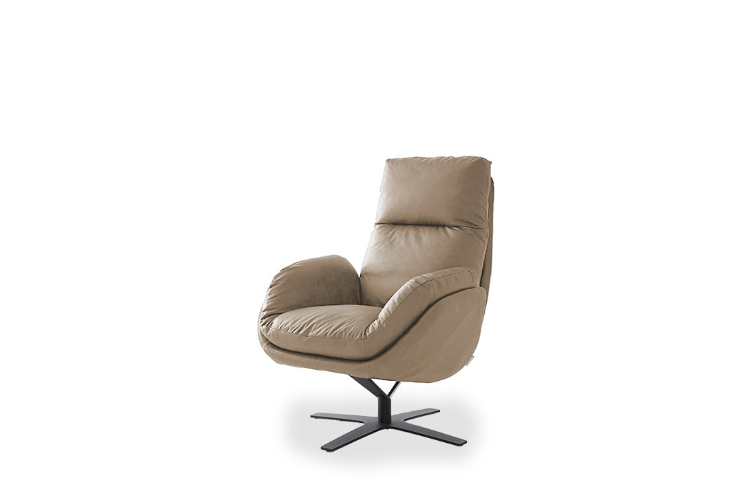 W.SCHILLIG Einzelsessel/Funktionssessel cloud9 - 31800 MD Leder Z73/49 taupe mit Hocker