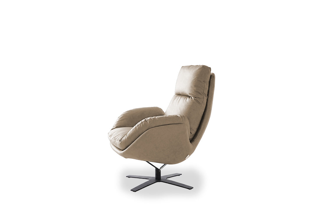 W.SCHILLIG Einzelsessel/Funktionssessel cloud9 - 31800 MD Leder Z73/49 taupe mit Hocker
