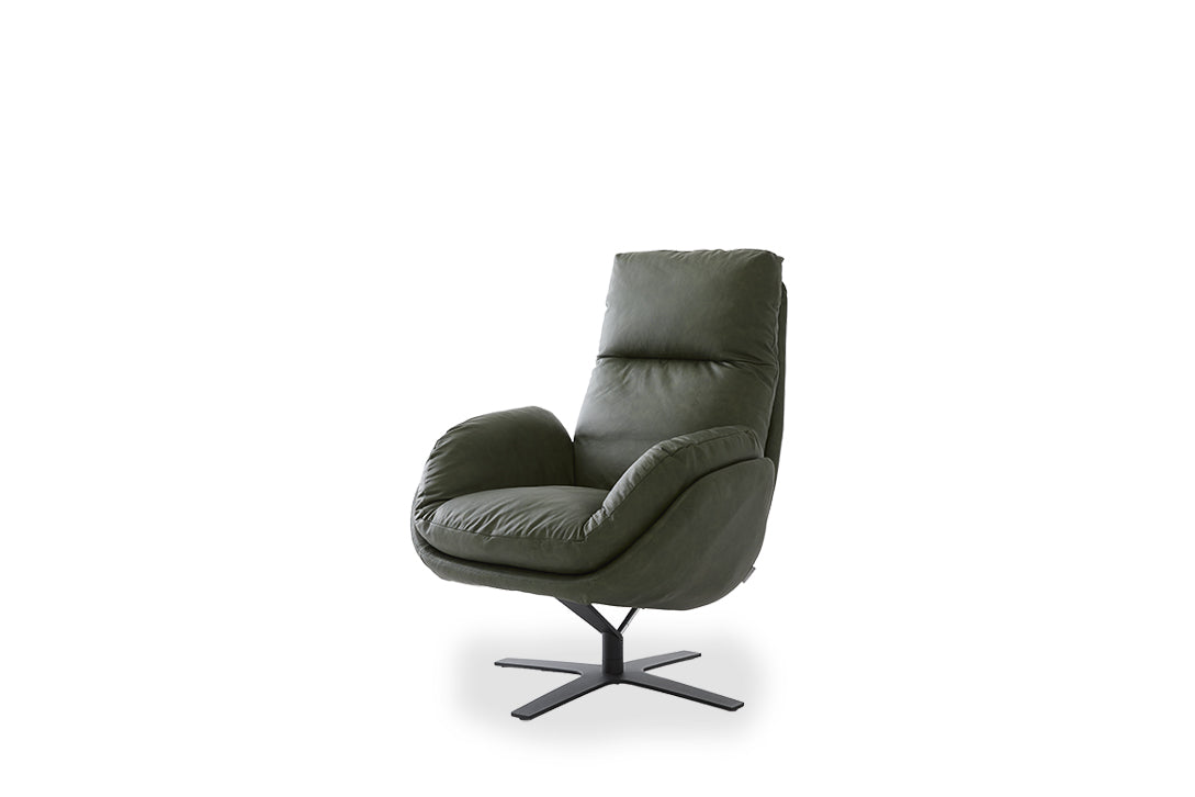 W.SCHILLIG Einzelsessel/Funktionssessel cloud9 - 31800 MD Leder Z82/39 forest mit Hocker