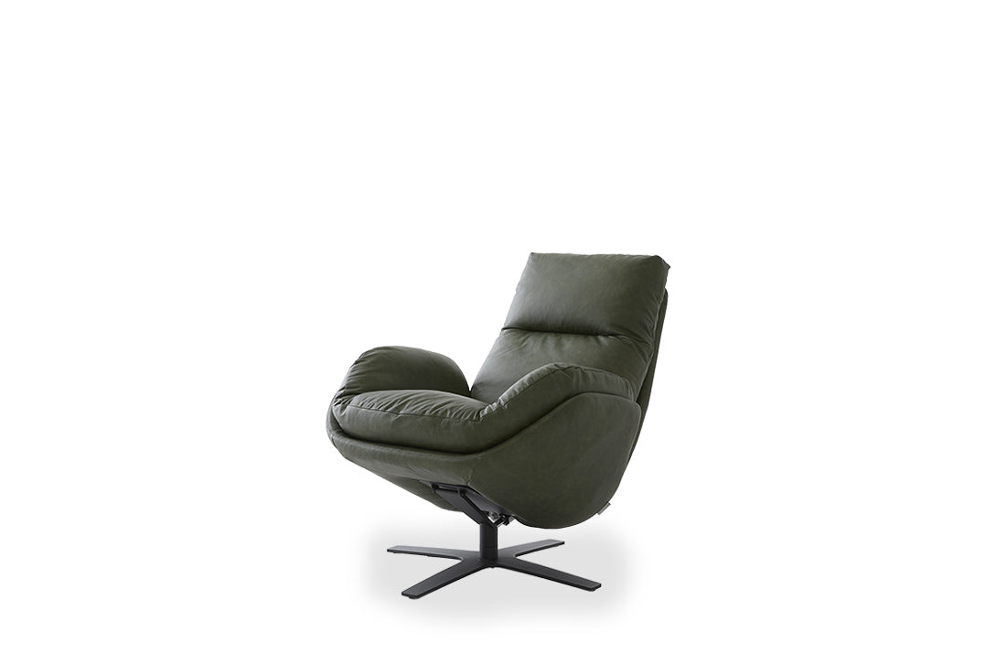W.SCHILLIG Einzelsessel/Funktionssessel cloud9 - 31800 MD Leder Z82/39 forest mit Hocker