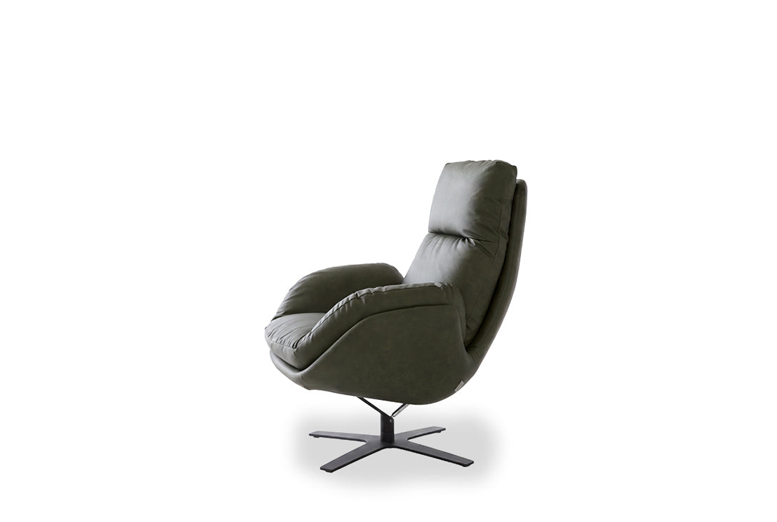 W.SCHILLIG Einzelsessel/Funktionssessel cloud9 - 31800 MD Leder Z82/39 forest mit Hocker
