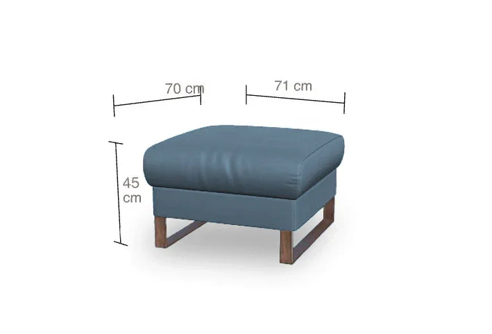 W.SCHILLIG Hocker finn 20974 G70 Leder Z73/27 light blue - Komfortmöbel24